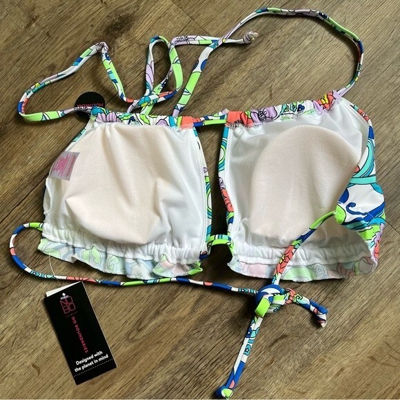 No Boundaries Retro Floral Print Keyhole Multiwear Top Junior's Size XL - Picture 5 of 7